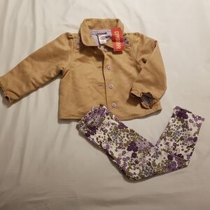Gymboree girls size 2T Cowgirls At Heart Faux suede jacket & leggings New